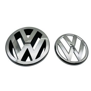 Емблема передня+задня Volkswagen Golf V (GTI) хром пластик (d=125 мм+110 мм) пластик 95391 фото