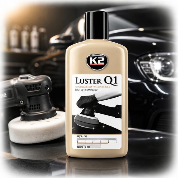 Полироль кузова паста для механической полировки K2 Luster Q1 High Cut L1200N 250g Белая 95051 фото
