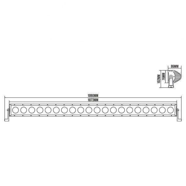 Светодиодная фара LED Балка 14400 Лм 200Вт ( Flood Ближний ) BELAUTO (BOL2010F) IP69 56315 фото