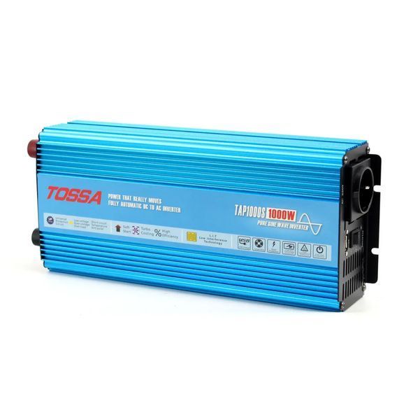 Перетворювач напруги (інвертор) Tossa 12V -220V/1000W Чистий Синус 1USB 1Розетка (TAP1000S) 74943 фото