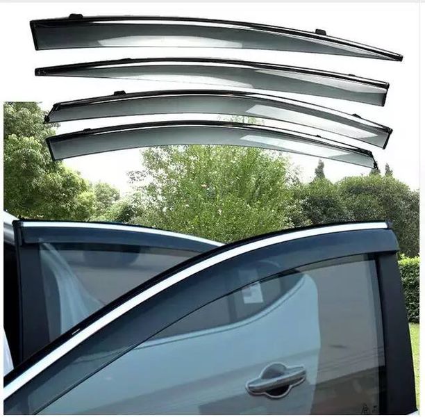 Дефлектори вікон вітровики Benke для Toyota Camry 50 / 55 Europa (Хром Молдинг Нержавіюча сталь 3D) 55470 фото