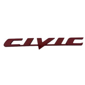 Емблема напис CIVIC (для Honda) червона 170х20 мм метал (на скотчі) 95626 фото