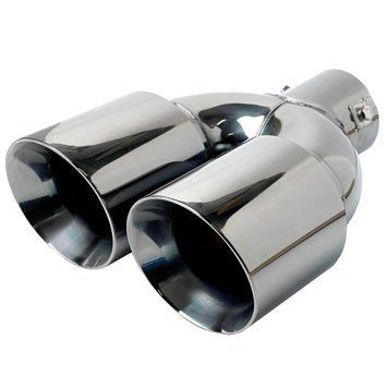 Насадка на глушник Elegant Подвійна Кругла &Oslash; 63 х 2-89 x 245 мм Хром (EL 106 048) 66742 фото