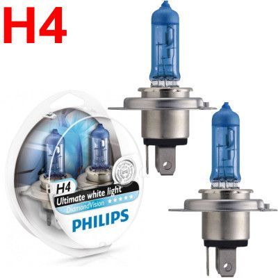 Автолампа галогенна Philips Diamon Vision H4 12V 60/55W 5000K 2 шт (12342DVS2) 27040 фото