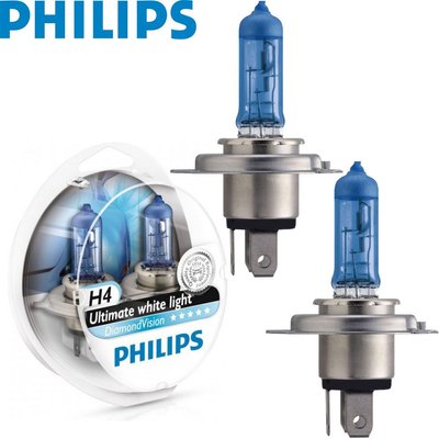 Автолампа галогенна Philips Diamon Vision H4 12V 60/55W 5000K 2 шт (12342DVS2) 27040 фото