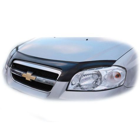 Дефлектор капота мухобойка Chevrolet Aveo T250 2006-2011 Седан Voron Glass S4C_MC20206 фото