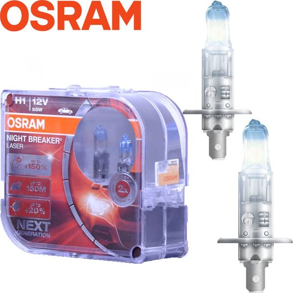 Автолампа галогенна Osram Night Breaker +130% 12V H1 55W 2 шт (64150 NBL +130) 54961 фото