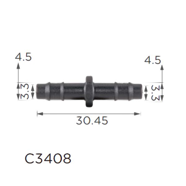 Соединитель для трубок d5.6 (C3408) 67971 фото