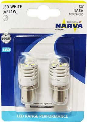 Світлодіод 12V цок.BA15s P21 LED Narva 180894000 White 2шт 180894000 фото