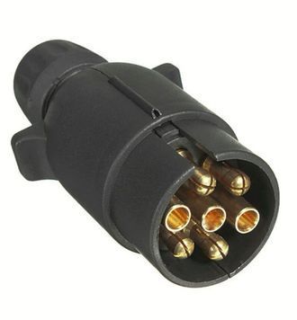 Контактна Вилка Разъем Папа для причепа 7 контактна 12V 7 PIN Вологозахищена з пильником 96580 фото