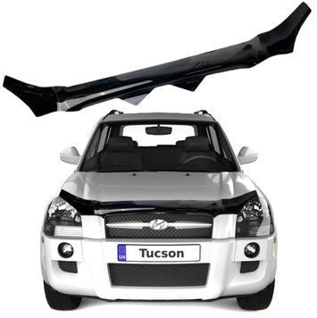 Дефлектор капота мухобойка HIC для Hyundai Tucson 2004-2012 Оригінал (FH-HY12) 60728 фото
