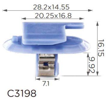 Кліпса кріплення молдингу Opel 1222141 24405740 Renault 7703077477 Peugeot 8748QT Citroen 8748QT C3198 73442 фото