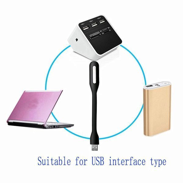 Гибкая LED лампа USB для ноутбука повербанка с автозарядкой (IDC-008) 63322 фото