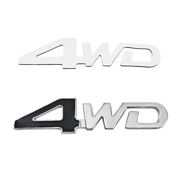 Эмблема надпись 4WD Хром Черный 127&times;32 мм металл (на скотче) 95565 фото