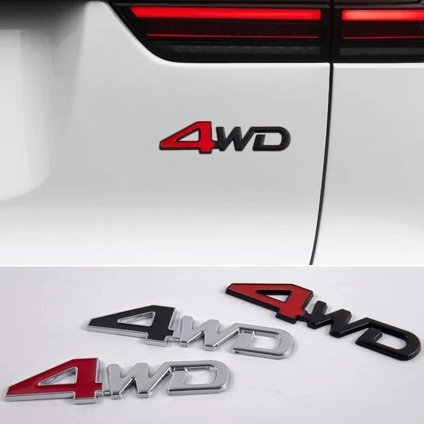 Эмблема надпись 4WD Хром Черный 127&times;32 мм металл (на скотче) 95565 фото