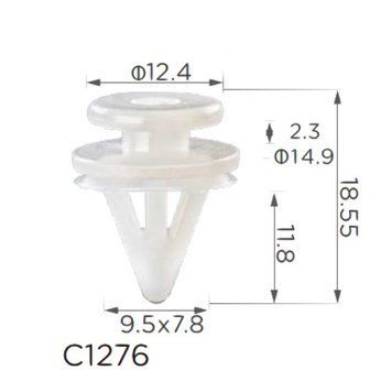 Клипса крепления обшивки дверей ЧЕРНАЯ RENAULT VOLVO OPEL NISSAN (7703077250 7703077354 15007) (C1276) 73253 фото