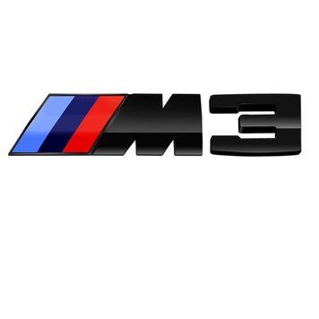 Эмблема надпись M3 для Bmw черная глянцевая 73&times;27 мм (M) 38&times;27 мм (цифра) пластик (на скотче) 95836 фото