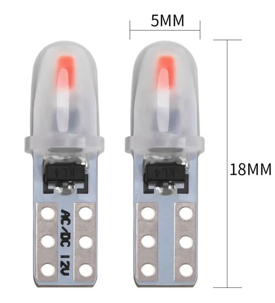 Світлодіод 12V Т5 SMD 2-3014 3D Скло 0,6W 40Lm Біле світло (№85) 65944 фото