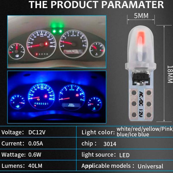 Светодиод 12V Т5 SMD 2-3014 3D Стекло 0,6W 40Lm Белый свет (№85) 65944 фото