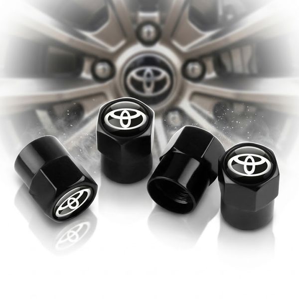 Колпак вентиля колеса Toyota 4 шт Тюнинг Черные 89086 фото