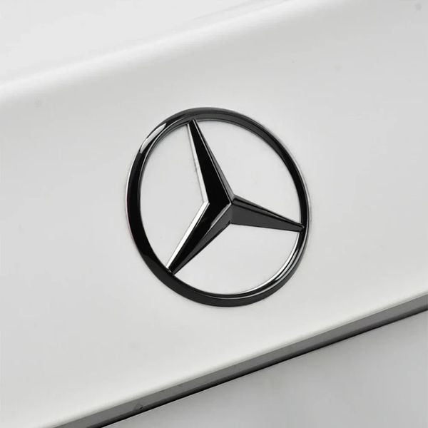 Емблема задня Mercedes-Benz W156 чорна глянцева 76 мм (на 3 направляючих) OEM A1568170016 95479 фото