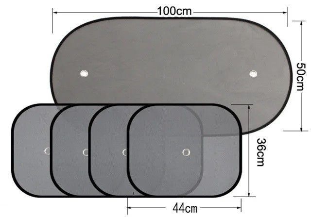 Сонцезахисні шторки SFC для автомобіля комплект 5 шт SFC_Htorki_5in фото
