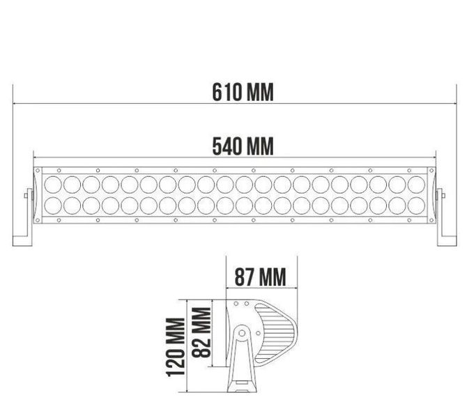 Светодиодная Балка фара LED БЕЛАВТО / 540x82x87 mm / 120W / 3W*40 / 10-30V / Ближний свет (BOL4003) 40627 фото