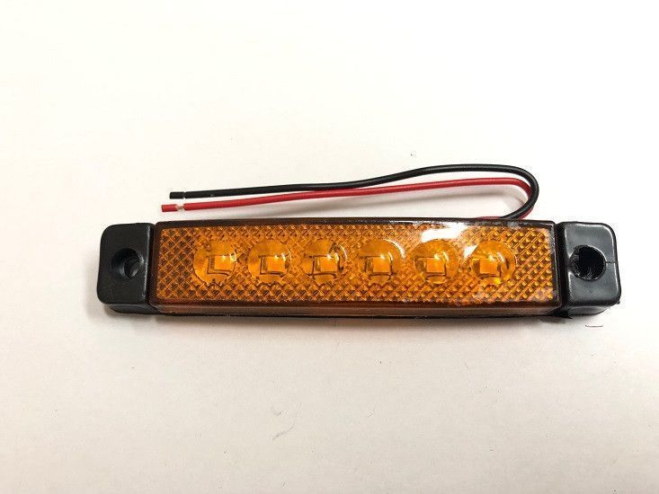 Габарит LED прямокутний 100х10 мм / 24V / 6 діодів / Помаранчевий 10 шт (201306 K 040) 50302 фото