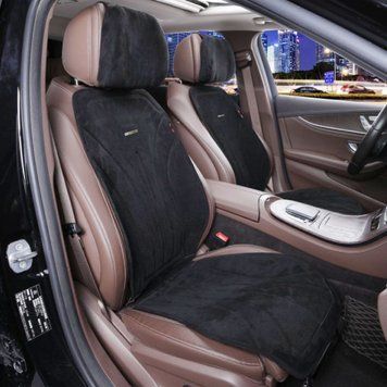 Накидки на передні сидіння Алькантара Maybach Додаткова вентиляція Чорні 2 шт 96498 фото