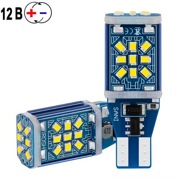 Автолампа світлодіодна LED 12V T15 W16W 3.5W Білий Світло 1 шт 63488 фото