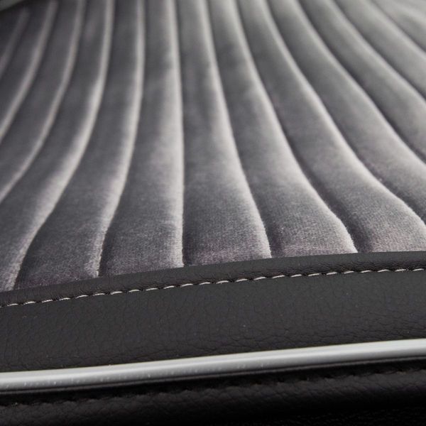 Накидки на передні сидіння Алькантара Napoli Premium Темно-сірі 2 шт 32546 фото