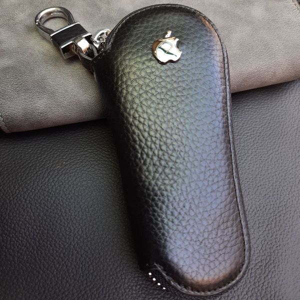 Шкіряна ключниця для автомобільних ключів з логотипом Apple 51654 фото
