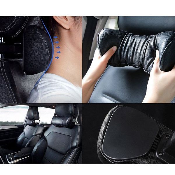 Подушка на підголовник Baseus First Class Car Headrest / Пінополіуретан екокожа / Чорна 1 шт (CRTZ01-01) 59166 фото