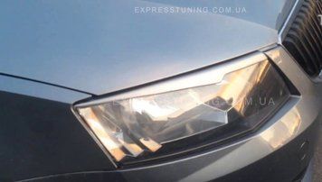 Вії фар Fly для Skoda Octavia A7 2013- Чорні 2 шт 54924 фото
