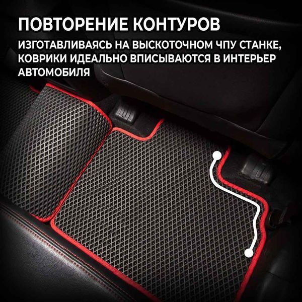Килимки в салон EVA для Fiat Doblo I 5 мест 2000- з підп'ятником Сірі 5 шт 67019 фото