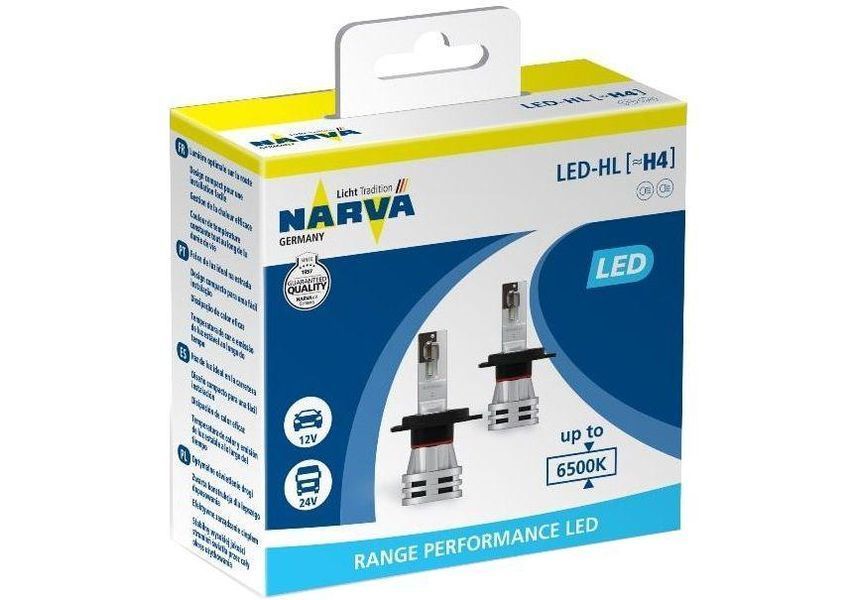 LED лампи автомобільні Narva H4 радіатор кулер 8000Lm 24W / 6500K / IP67 / 8-48V 2 шт (180323000) 57054 фото