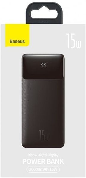 Портативний Акумулятор Power Bank Baseus 20000 mAh 15W Чорний (Оригінал) 44647 фото