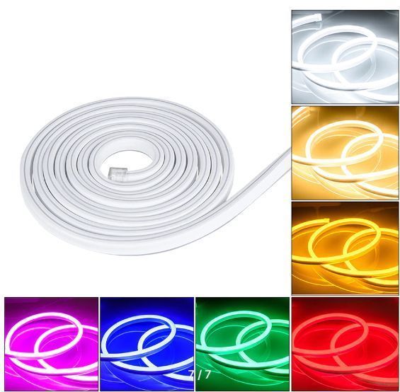 LED Лента гибкая cиликон 12v 50 см Синий Неон (боковое свечение 12 мм 6 мм) 56029 фото