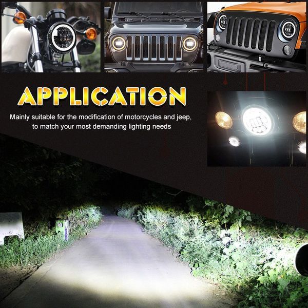 Додаткова LED фара 60 W 10-30V Bi-Led DRL фари 7 дюймів ДХО Ангельські очі 1 шт (3583) 53809 фото