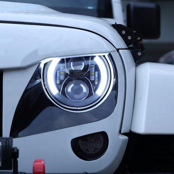 Додаткова LED фара 60 W 10-30V Bi-Led DRL фари 7 дюймів ДХО Ангельські очі 1 шт (3583) 53809 фото