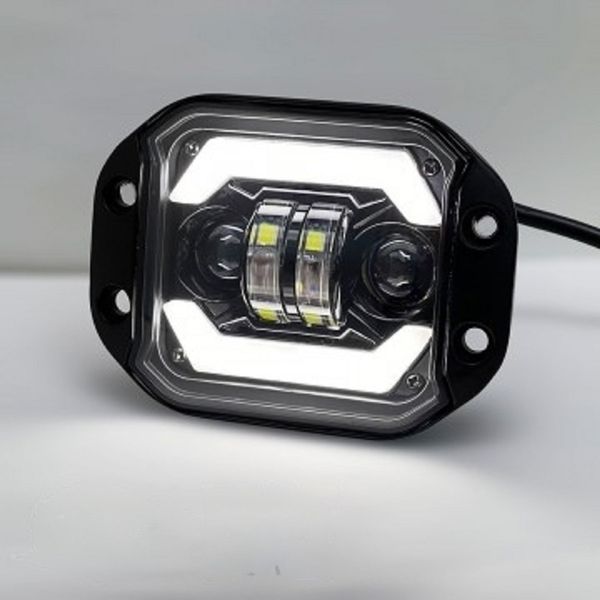 Bi-LED Фара дополнительная 24W (9W*4) 10-60V 125x90x55 мм с DRL Ближний и Дальний свет 1 шт 66034 фото