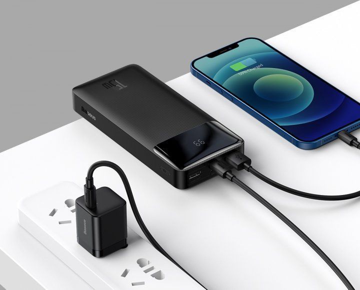 Портативний Акумулятор Power Bank Baseus 20000 mAh 15W Чорний (Оригінал) 44647 фото
