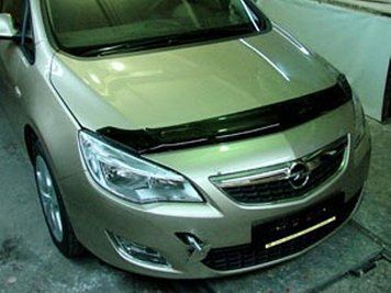 Дефлектор капота мухобойка Opel Astra 2010- хб темный длинный 7455 фото