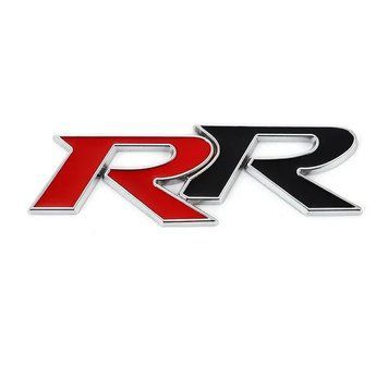 Емблема напис RR для Honda червона+чорний 106х35 мм метал (на скотчі) 95631 фото