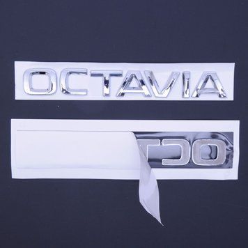 Емблема напис Octavia скотч 3М 178 x 24 мм роздільна Польща (5E0 853 687 2ZZ) 56644 фото