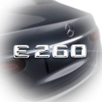 Емблема напис E260 для Mercedes-Benz E-Class хром 135х23 мм пластик (на скотчі) 94721 фото