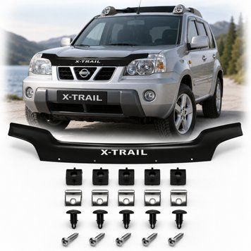 Дефлектор капота мухобойка Nissan X-Trail (T30) 2001-2006 Євро Кріплення Vip Tuning (NS14) 3490 фото