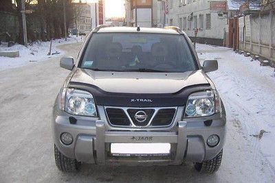 Дефлектор капота мухобойка Nissan X-Trail (T30) 2001-2006 Евро Крепление Vip Tuning (NS14) 3490 фото