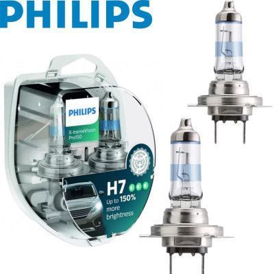 Автолампа галогенная Philips +150% X-treme Vision Pro H7 12V 55W 3400K 2 шт (12972XVPS2) 58975 фото