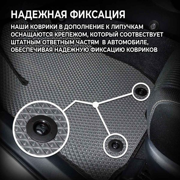Килимки в салон EVA для Mazda 6 2002-2008 з підп'ятником Сірі 5 шт 66494 фото